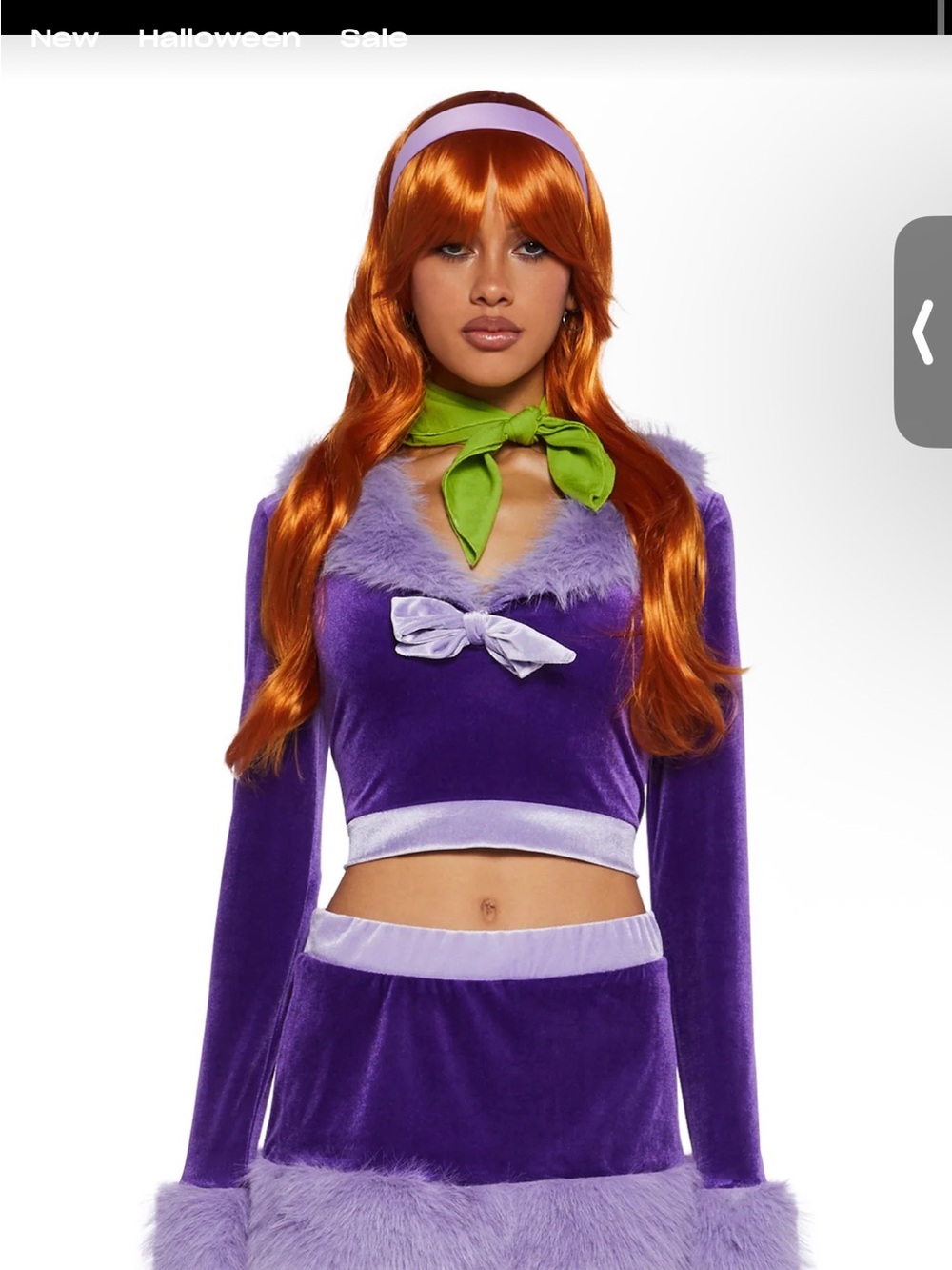 Dolls Kill Purple Velour Two-Piece Set Daphne Costume